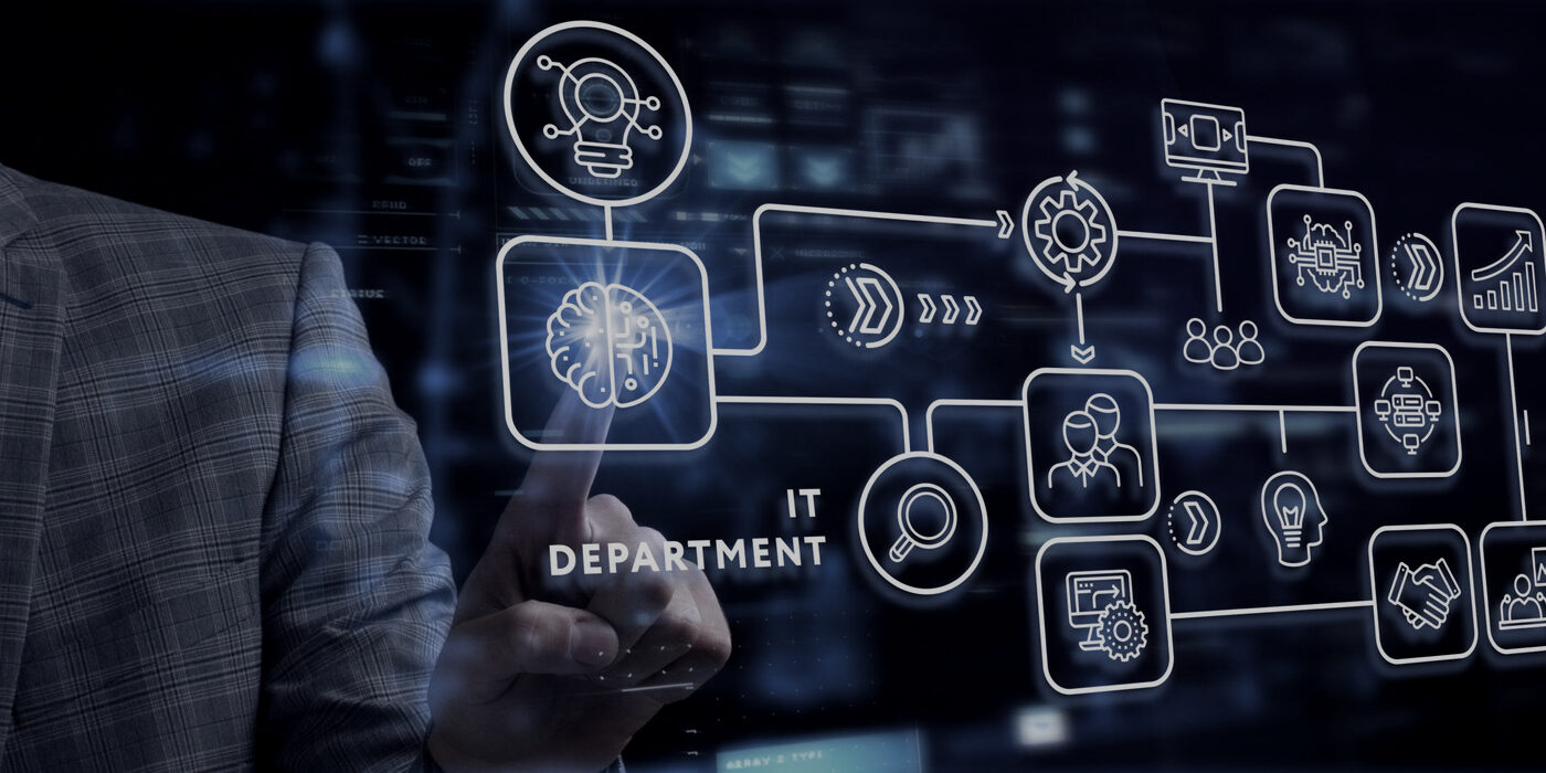 Business IT operations dashboard representing managed IT services